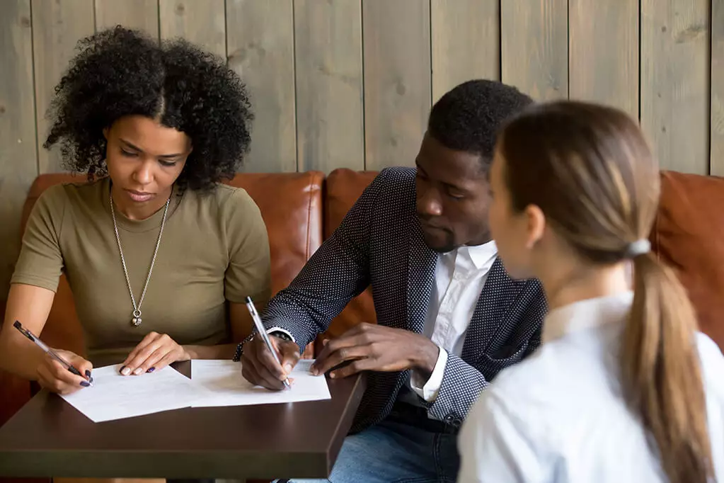 Black couple closing the deal